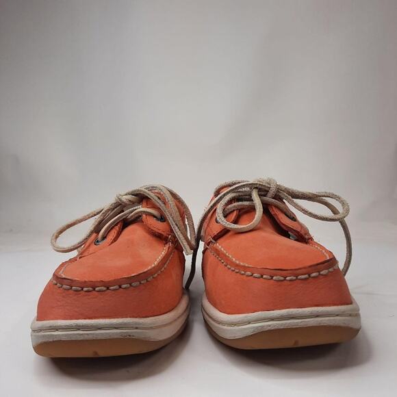L.L. Bean Leather‎ Loafers Deck Shoes Peach Colored Women's Size 6M - Picture 4 of 10